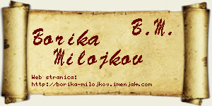 Borika Milojkov vizit kartica